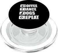 Coffee Dance Dogs Repeat Funny Dancing Dancer PopSockets PopGrip for MagSafe