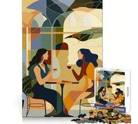 Coffee Date Conversation Puzzles for Adults 1000 Piece Mental Skill Sharp Cut Enjoyable Challenge Xmas Present (50x75cm)