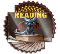 Coffee Decals, Tiki Bar Decorations Water Dragon Reading Adventure: A Fantasy Tale Unfolded | Funny Quote Inside Decals(8X12CM)