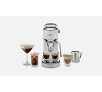 De'Longhi Dedica Duo EC890.WI, Traditional Barista Pump Machine, Espresso And Cold Brew, Manual Coffee Machine with My LatteArt Steam Wand, 15 cm Wide, 2 Espresso, Touch Display, Mug up to 13cm, White