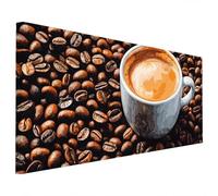 Coffee Diamond Art Kits Adults, 5D Diamond Painting Modern 2025 Design New, Square Full Drill Crystal Art Kit, DIY Cross Stitch Crafts Embroidery Pictures for Home Living Wall Room Decor 70x30cm S-16