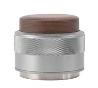 Coffee Distributor Tamper Constant Pressure 304 Stainless Steel Wood Handle Coffee Leveler for Coffee Brewing (58mm (Silver))
