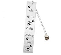 Coffee Dog Bookmark Book Marks for Reading Women Dog Bookmark Gifts for Dog Lovers Coffee Lovers Gifts Book Lovers Gifts for Dog Mom Dad Dog Owner Christmas Stocking Stuffers Birthday Gifts