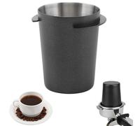 Coffee Dosing Cup 58mm, Stainless Steel Espresso Coffee Dosing Cup Espresso Coffee Machine Accessories, Coffee Powder Feeder Part Coffee Grinder Powder Cup Compatible with 54mm Portafilter, Black