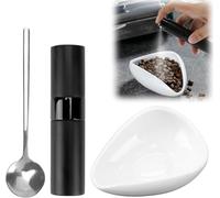 Coffee Dosing Cup Set Coffee Bean Ceramic Dosing Tray and Spray Bottle Small Narrow Mouth Loose Leaf Tea Spoon Dosing Scoop and Cup for Tea Coffee Beans Home Coffee Bar Teahouse (2)