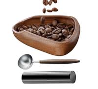 Coffee Dosing Cup Set - Solid Wood Tray with Ergonomic Bean Vessel, RDT Spray Bottle for Static Reduction, Professional Tool, Ideal for Home Cafe Restaurant