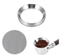 Coffee Dosing Rings,51mm Espresso Dosing Funnel & 51mm Puck Screen, Magnetic Coffee Dosing Ring 304 Stainless Steel,Reusable 1.7mm Thickness 150μm Espresso Puck Screen Coffee Maker Accessory