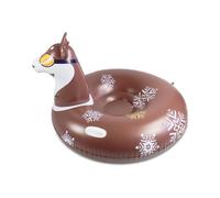 (Coffee) Double Layer Inflatable ELK Snow Sled for Kids and Adults