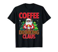Coffee Drinking Santa Claus Christmas Matching Costume T-Shirt