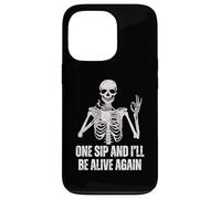 Coffee Drinking Skeleton One Sip and I'll Be Alive Again Case for iPhone 13 Pro