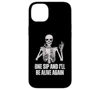 Coffee Drinking Skeleton One Sip and I'll Be Alive Again Case for iPhone 14 Plus