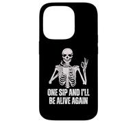 Coffee Drinking Skeleton One Sip and I'll Be Alive Again Case for iPhone 14 Pro