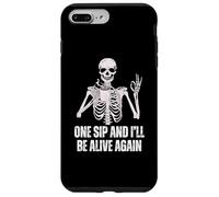 Coffee Drinking Skeleton One Sip and I'll Be Alive Again Case for iPhone 7 Plus/8 Plus