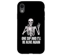 Coffee Drinking Skeleton One Sip and I'll Be Alive Again Case for iPhone XR