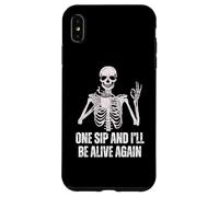 Coffee Drinking Skeleton One Sip and I'll Be Alive Again Case for iPhone XS Max