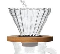 Coffee Dripper Clear Glass Coffee Filter with Stand | Optimize Your Homebrew Hand Brew Coffee Filter Cup, Reusable Filter Cone for Coffee Lovers
