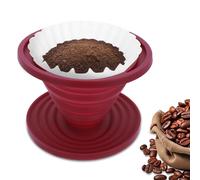 Coffee Dripper, Foldable Silicone Coffee Dripper Foldable Travel Pour Over Maker Reusable Filter Camping Makers for Backpacking Camping Travel Home Office