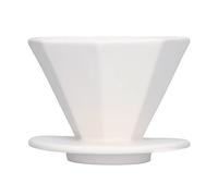 Coffee Dripper Pour Over Coffee Filter Ceramic Portable Reliable Exquisite Simple Design for Pour Over Clever Coffee Dripper Home Brewing Travel 1 to 2 People (Octagonal Ceramic Filter Cup (White)