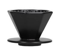 Coffee Dripper Pour Over Coffee Filter Ceramic Portable Reliable Exquisite Simple Design for Pour Over Clever Coffee Dripper Home Brewing Travel 1 to 2 People (Octagonal Ceramic Filter Cup (Black)