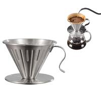 Coffee Dripper Pour Over Reusable Stainless Steel 304 Filter Holder Cup Durable V-Shape Cone Metal Mesh Hand Brew Maker Home Kitchen Café Daily Use