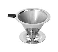 Coffee Dripper Stainless Steel Pour Over Coffee Filter 105mm Outer Diameter Double Mesh Design Professional Brewing Tool for Home Baristas 316 Stainless Steel 4.1 Inch