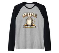 Coffee Energy in A Mug Retro Caffeine Lover Funny Gift Raglan Baseball Tee