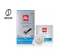 illy Coffee - ESE Coffee Pods - Decaf Coffee - Medium Roast - 100% Arabica Coffee - Compatible with ESE Coffee Machines - Individually Wrapped Decaffeinated Coffee Pods - 18 ESE Pods