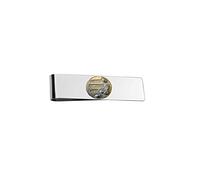 Coffee Espresso Latte FT155 2.1x2.1cm Made from English Pewter on a Stunning Money Clip Chrome Posted by US Gifts for All 2016 from Derbyshire UK