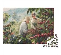 Coffee Farmers Are Picking Ripe Red Coffee Cherries Puzzle 38x26cm/1000pcs Puzzles, Die Für Erwachsene Und Personen Ab 14 Jahren Geeignet Sind