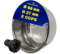 Coffee Filter 2 Cups and Valve Foaming Cream with Dimensions Ø 68 mm h-27 mm Suitable for Gaggia All Models - Coffee Machine Filter for Portafilter - Warranty 10 Years - MONTERAL