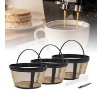 Coffee Filter Baskets 3PC, Reusable Coffee Filters Baskets 8-12 Cups Replacement Coffee Filters for Mr. Coffee and Black & Decker Coffee Makers and Brewers, Fit Most 8-12 Cups Basket Coffee Machine
