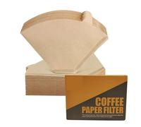 Coffee Filter Cones 100 Pieces Size #1#2 Natural Unbleached Brown Paper Disposable Pour Over Basket Dripper for Home, Office(100Pcs 1-4Cups)