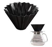 Coffee Filter Cup, Origami Resin Filter Cup with Wooden Stand, Reusable Conical Design, Manual Dispensing for Pouring Over the Dripper, Flower Shaped Coffee Filter Cup for Approx