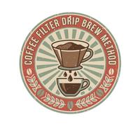 Coffee Filter Drip Brew Method Metal Tin Sign
