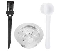 Coffee Filter, Fine Coffee Powder Refillable Reusable Coffee Capsules Pods Filter with Spoon Brush for Home for Lavazza A Modo Mio Espria