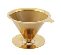 Coffee Filter, Portable Stainless Steel Titanium Gold Pour Over Coffee Dripper Filter with Cup Stand and Handle Coffee Dripper for Home, Office, Travel Camping