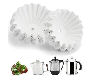 Coffee Filters Compatible with Farberware Coffee Percolator, 150 Pcs White Percolator Filters for Farberware FCP240/Yosemite, Coletti Bozeman 6/9 Cup, Elite Gourmet EC140