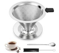 Coffee Filters Reusable Portable Stainless Steel Pour Over Dripper 2-4 Cups