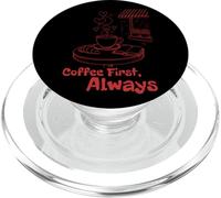 Coffee First Always Cozy Cafe Vibes PopSockets PopGrip for MagSafe