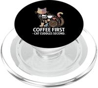 Coffee First Cat Cuddles Second Morning PopSockets PopGrip for MagSafe