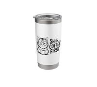 Coffee First Funny Cat Coffee Lover Stainless Steel Insulated Tumbler