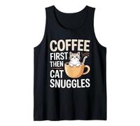 Coffee First Then Cat Snuggles Funny Cat Lover Tank Top