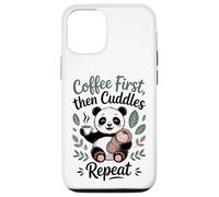 Coffee First Then Cuddles Repeat Panda Mom New Parent Case for iPhone 12/12 Pro