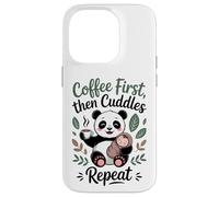 Coffee First Then Cuddles Repeat Panda Mom New Parent Case for iPhone 14 Pro