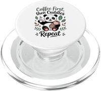 Coffee First Then Cuddles Repeat Panda Mom New Parent PopSockets PopGrip for MagSafe