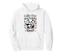 Coffee First Then Cuddles Repeat Panda Mom New Parent Pullover Hoodie