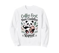 Coffee First Then Cuddles Repeat Panda Mom New Parent Sweatshirt