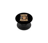 Coffee First Then I Roar Tiger Big Cat Lover PopSockets Adhesive PopGrip