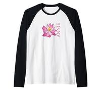 Coffee Flower Personalized Annie First Name Women Mom Raglan Baseball Tee