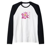 Coffee Flower Personalized Natalie First Name Women Mom Raglan Baseball Tee